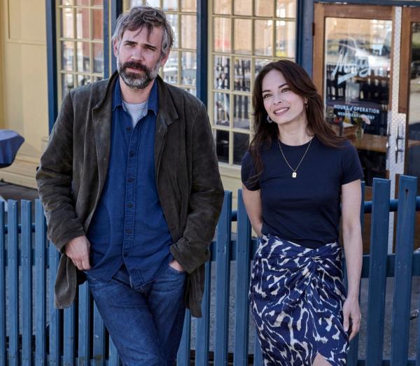 Rossif Sutherland and Kristin Kreuk in "Murder in a Small Town." 